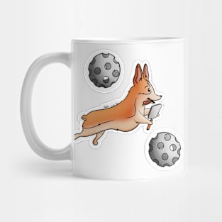 Pickleball Chasing Corgi Mug